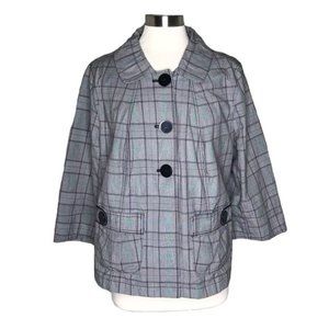 Venezia 18 swing jacket glen plaid black white